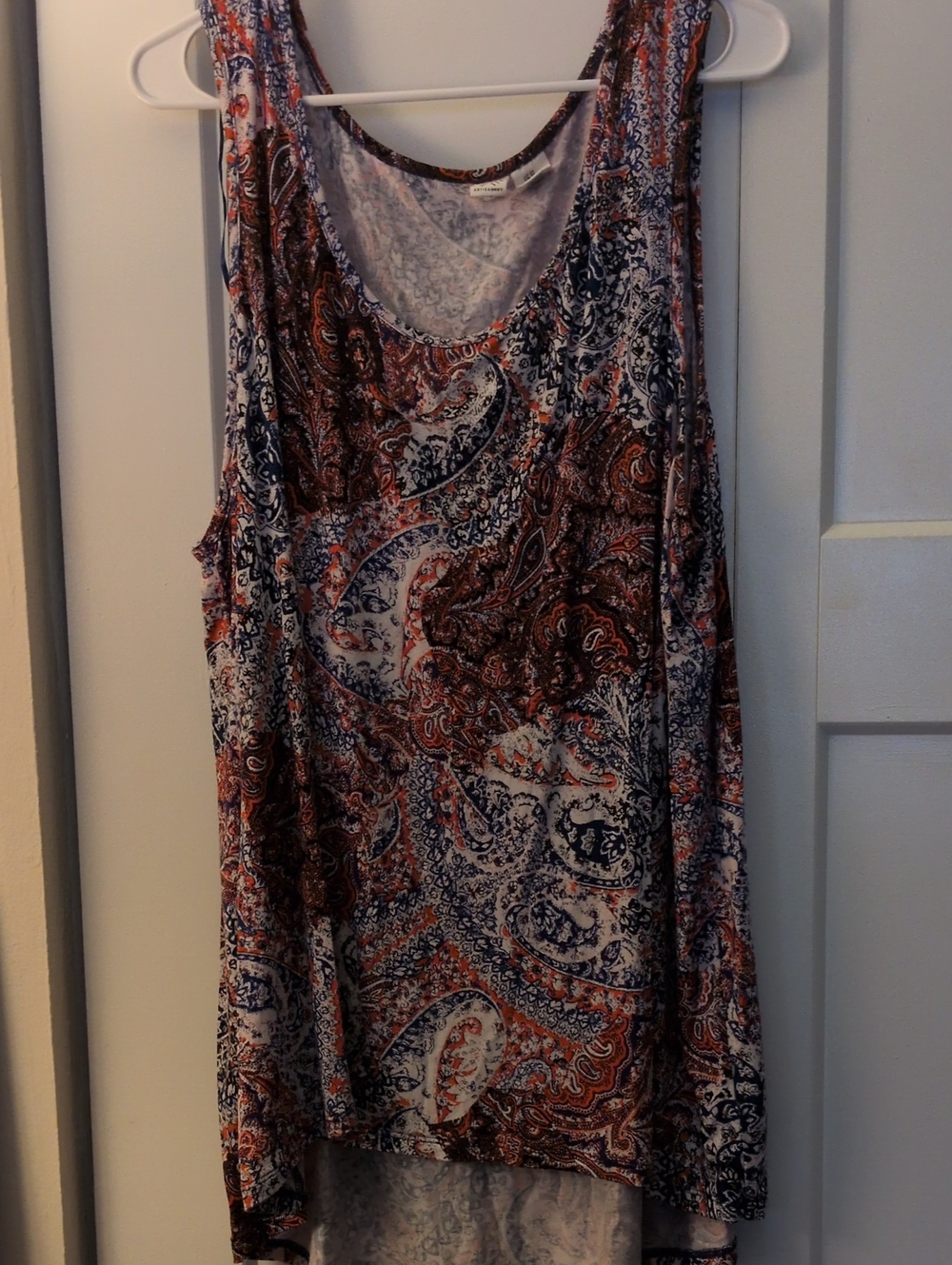 Artisan Ny Paisley Sleeveless Tank Top - Blue & Brown